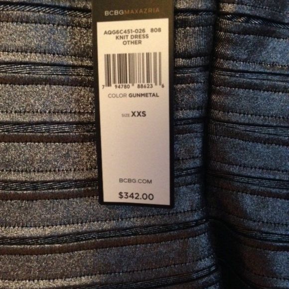 NEW!! Women's BCBG Gunmetal Banded Tube Dress - Picture 6 of 6